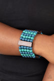 Island Soul-Blue Stretch Bracelet-Wood-Paparazzi Accessories