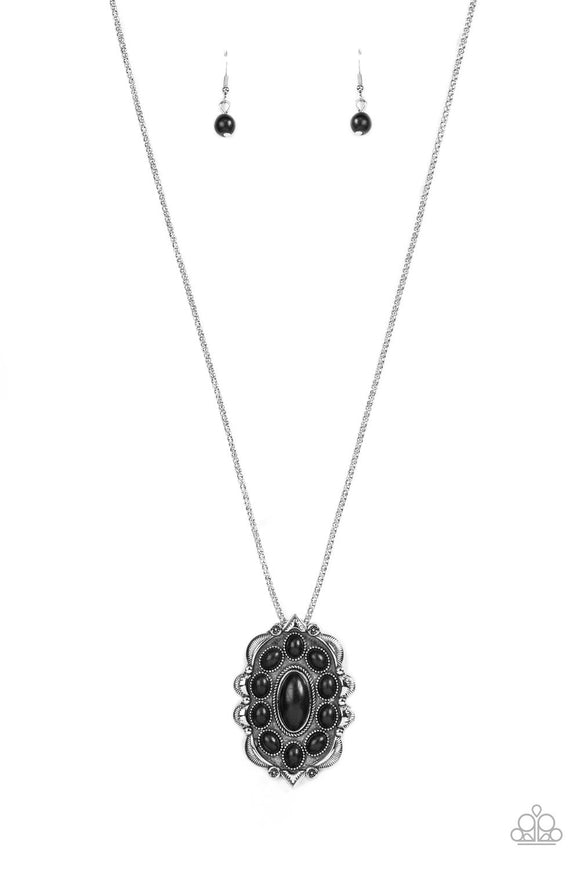 Mojave Medallion-Black Necklace-Paparazzi Accessories