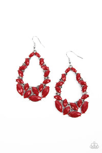 Tenacious Treasure-Red Earring-Paparazzi Accessories