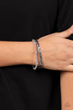 Just a Spritz-Silver Stretch Bracelet-Paparazzi Accessories