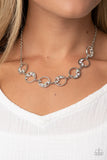 Blissfully Bubbly-White Necklace-Iridescent-Paparazzi Accessories