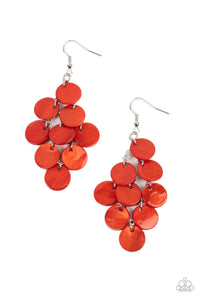 Tropical Tryst-Orange Earring-Paparazzi Accessories