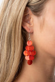 Tropical Tryst-Orange Earring-Paparazzi Accessories