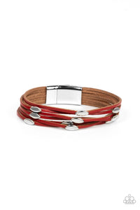 Cruise Control Soul-Red Bracelet-Leather-Paparazzi Accessories