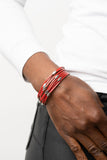 Cruise Control Soul-Red Bracelet-Leather-Paparazzi Accessories