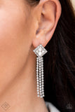Seasonal Sparkle-White Post Earring-Paparazzi Accessories