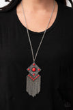 Kite Flight-Red Necklace-Paparazzi Accessories