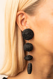 Twine Tango-Black Post Earring-Paparazzi Accessories