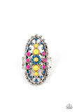 Sonoran Solstice-Blue Ring-Pink-Yellow-Paparazzi Accessories