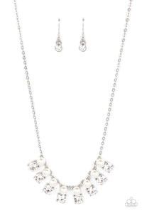 Dashingly Duchess-White Necklace-Paparazzi Accessories