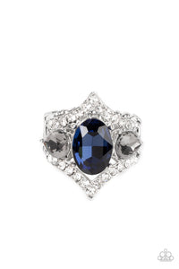 Bow Down to Dazzle-Blue Ring-Paparazzi Accessories