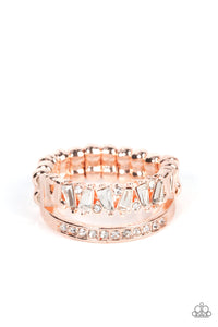 Fractal Fascination-Rose Gold Ring-Paparazzi Accessories
