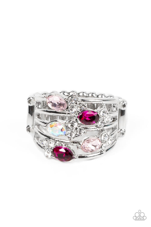 Ethereal Escapade-Pink Ring-Paparazzi Accessories