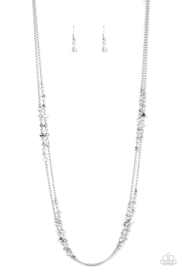 Petitely Prismatic-Silver Necklace-Paparazzi Accessories