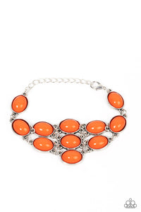Color Wheel Garden-Orange Clasp Bracelet-Paparazzi Accessories