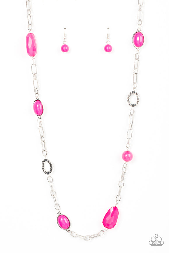 Barcelona Bash-Pink Necklace-Paparazzi Accessories