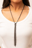 Metallic MESH-Up-Black Necklace-Paparazzi Accessories