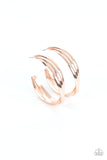 Curvy Charmer-Rose Gold Hoop Earring-Paparazzi Accessories