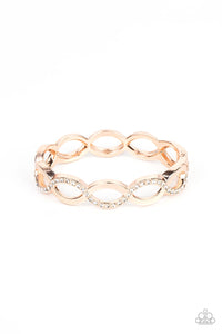 Tailored Twinkle-Rose Gold Hinge Bracelet-Paparazzi Accessories