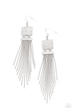 Dramatically Deco-White Earring-Paparazzi Accessories