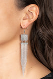 Dramatically Deco-White Earring-Paparazzi Accessories