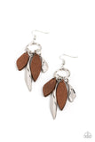 Primal Palette-Brown Earring-Wood-Paparazzi Accessories