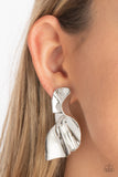 METAL-Physical Mood-Silver Post Earring-Paparazzi Accessories