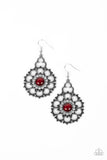 Floral Renaissance-Red Earring-Paparazzi Accessories