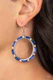 Gritty Glow-Blue Earring-Paparazzi Accessories