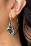 Arctic Attitude-Silver Hoop Earring-Paparazzi Accessories