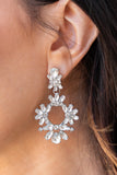 Leave Them Speechless-White Post Earring-Paparazzi Accessories