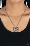 Gives Me Butterflies-Brass Necklace-Paparazzi Accessories