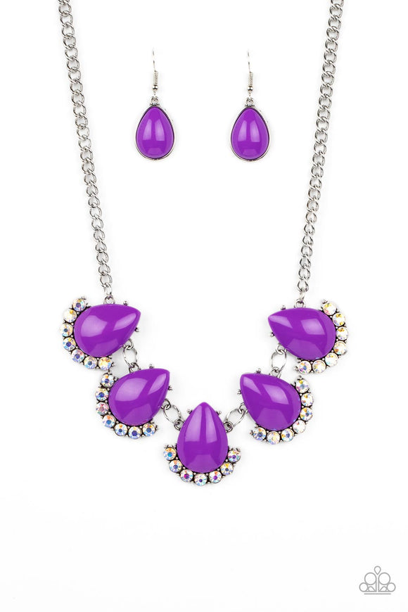 Ethereal Exaggerations-Purple Necklace-Iridescent-Paparazzi Accessories