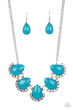 Ethereal Exaggerations-Blue Necklace-Iridescent-Paparazzi Accessories