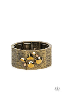 Flickering Fortune-Brass Stretch Bracelet-Paparazzi Accessories