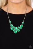 Keeps GLOWING and GLOWING-Green Necklace-Paparazzi Accessories