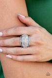 Running OFF SPARKLE-White Ring-Paparazzi Accessories