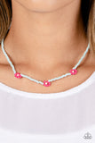 Bewitching Beading-Pink Necklace-White-Seed Bead-Paparazzi Accessories
