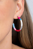 Multicolored Mambo-Pink Multi Hoop Earring-Paparazzi Accessories