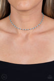 Neon Lights-Blue Choker Necklace-Paparazzi Accessories