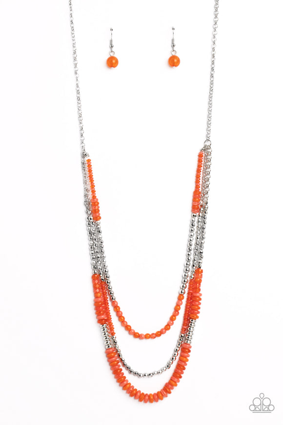 Newly Neverland-Orange Necklace-Paparazzi Accessories