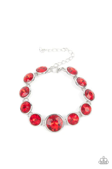 Lustrous Luminosity-Red Clasp Bracelet-Paparazzi Accessories