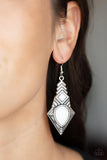 Stylishly Sonoran-White Earring-Paparazzi Accessories
