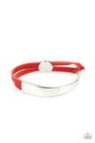 A Notch Above The Rest-Red Bracelet-Leather-Paparazzi ACCESSORIES.