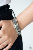 A Piece of The Action-Silver Bangle Bracelet-Paparazzi Accessories.