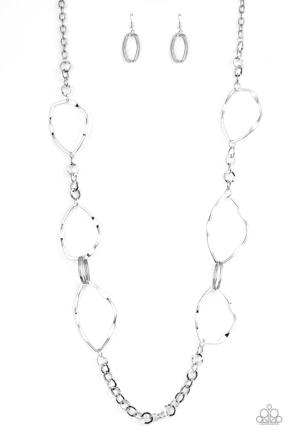 Abstract Artifact-Silver Necklace-Paparazzi Accessories.
