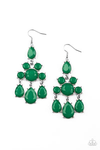 Afterglow Glamour-Green Earring-Paparazzi Accessories.