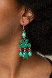 Afterglow Glamour-Green Earring-Paparazzi Accessories.