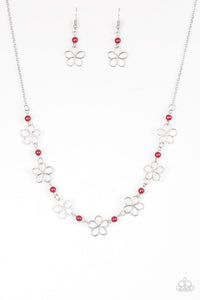 Always Abloom-Red Necklace-Paparazzi Accessories.
