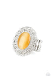 BAROQUE The Spell-Yellow Ring-Paparazzi Accessories.